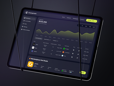 Chompchain Dashboard - Maddesign.io bitcoin chart coin crypto dashboard deals finance graph invest investors landing news portfolio token ui ux web web3 website