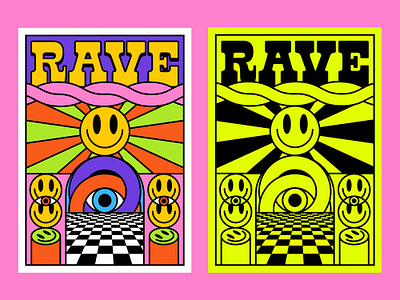 COOL RAVE POSTER Y2K DESIGN by craftlove on Dribbble