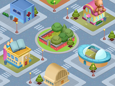 Game Map | Educational Activities 2d casual game educational game gameart illustration kids