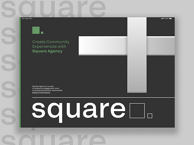 The concept of a landing page for Square Agency branding graphic design ui