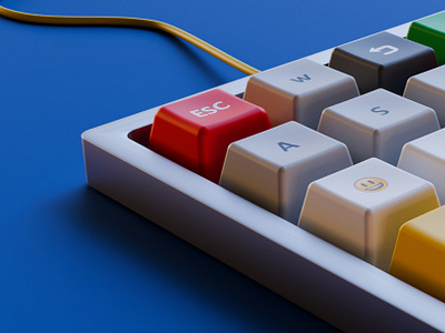 A Tiny Keyboard 3d blender design keyboard