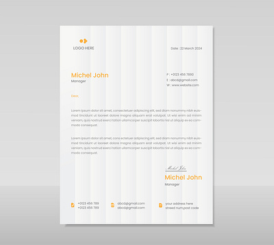 Minimal Letterhead Design. business letterhead corporate letterhead letterhead letterhead template minimal letterhead simple letterhead