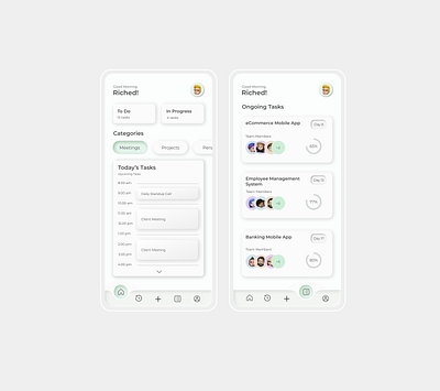 Mobile App - Neumorphism UI Design app design branding design designer graphic design interface mobile app modern neumorphism new trendy ui ui design ui designer uiux user experience ux ux design ux designer web designer