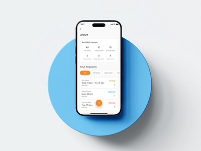 Leave Screen for Attendance Tracker App leave ui design mobile app ui design ui design ux design