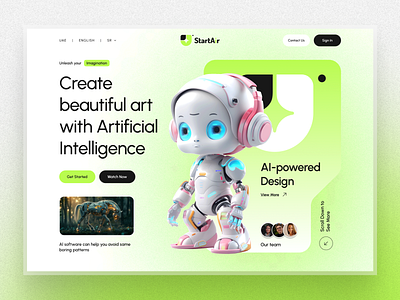 Creative Ai Website UI ai ai generator tool ai pattern visualization ai powered design platform ai powered pattern generator ai tool design art artificial intelligence creative pattern designs design tool for artists graphic design tool homepage landing page minimal platform saas ui ux visual art web design