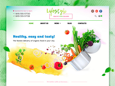 Lifestyle - Watercolor UI-design for food delivery delivery food ui watercolor style web design