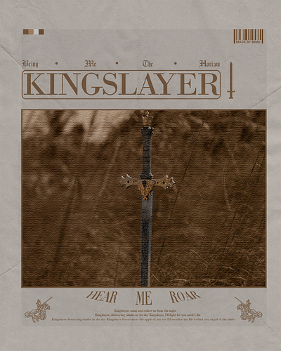 Kingslayer Poster (BMTH/GOT) cover design creative design game of thrones graphic design magazine design