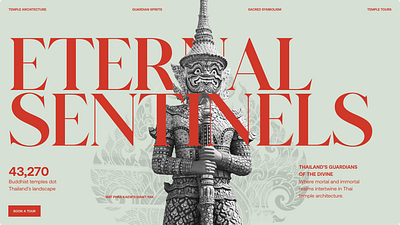 Temple Guardians of Thailand Web Design Concept art direction boutiquehotel branding design hotel ui web web design