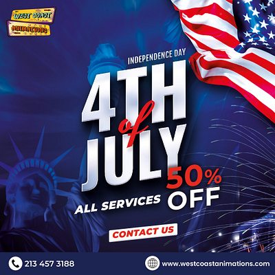 Independence Day Special! 4th july branding design graphic design icon identity illustration independence day logo ui ux vector westcoast animations