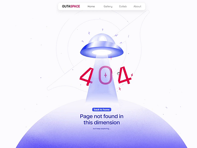 404 Space Page - Framer x Dribbble Playoff 404 page animation figma flat framer illustration ui ui design web design