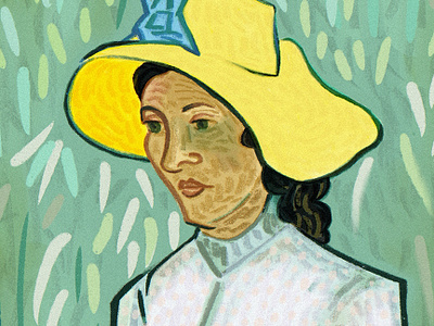 Girl in white 2d art art history digital digital copy illustration impressionism master mixed media postimpressionism procreate van gogh woman portrait