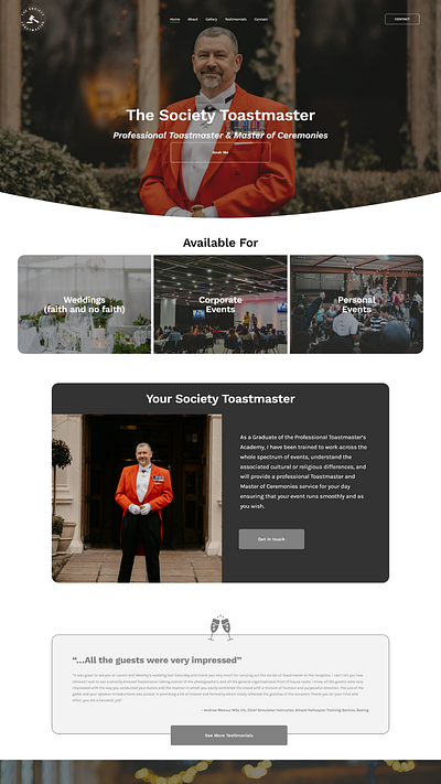 Toastmaster Website built with Squarespace business design squarespace toastmaster web web design web development website wedding