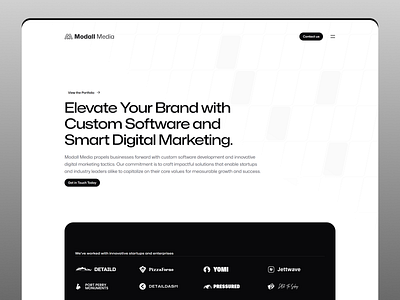 Software Development Agency Website Design black and white landing page branding cms local business website logo nextjs software agency software development website tailwindcss typescript ui web design web development