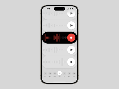 Concept - Voice Recorder app concept design ios iphone ui
