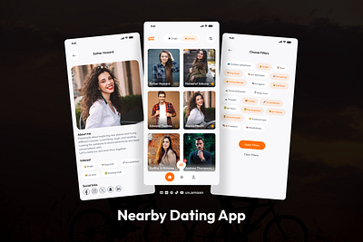 Nearby Dating App UI Design app design app design inspiration app ui design choose filter dating app dating app filter dating app ui design filters love app profile ui ui design user user profile ux design view