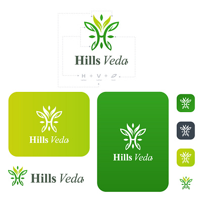Hills Veda Logo Design ayurveda brand identity brandin green herbal herbal product hills veda illustration leaves logo logo design marketing mockup organic photoshop vector