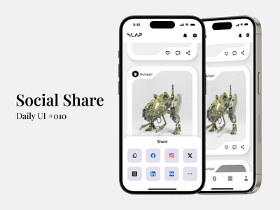 Social Share - Daily UI #010 daily ui figma mobile app design social share ui ui design uiux uiux design ux