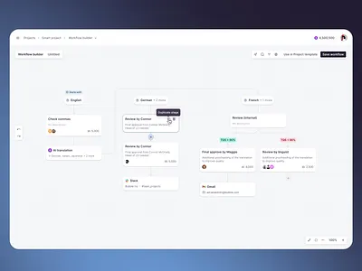 Workflow builder builder configurator connections design flow product product design ui ui design ux ui workflow workflow builder