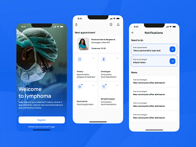 Medical appoiment mobile app design app blue care design digital doctor health iphone patient phone tracker ui ux welcome wellness