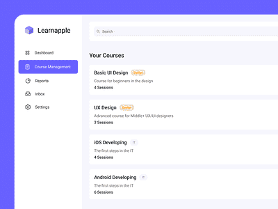 LMS system dashboard lsm lsmsystem ui ux