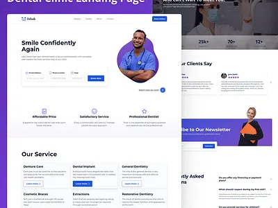 Dental Clinic Landing Page branding clinic dental design figma graphic design illustration landing page photoshop ui ux web design website