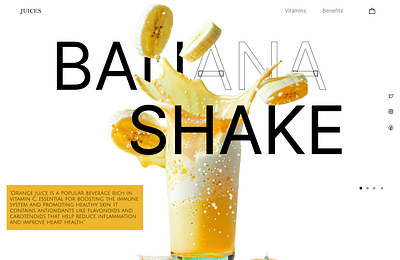 Juices landing page in figma ui