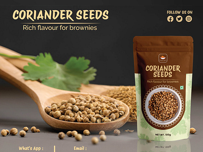 Coriander Pouch Packaging Design best pouch design coriander pack coriander packaging coriander pouch design coriander powder packet label design pouch design pouch design company