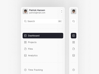 Sidebar exploration 🪄 avatar bar black clean component dashboard design figma gray icon minimal sidebar ui uiux ux white