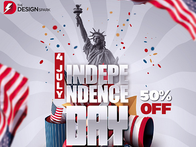 Independence Day Sale 4th july apparel branding design energy graphic art graphic design illustration independence day logo merch statue of liberty ui vector web design