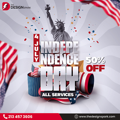 Independence Day Sale 4th july apparel branding design energy graphic art graphic design illustration independence day logo merch statue of liberty ui vector web design