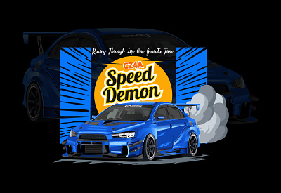 Car T Shirt Design, Automotive Illustration, Vehicle Tees blue car modern car trendy car