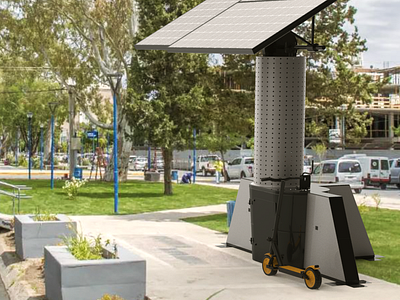 Isla de carga solar 3d diseño de mecanismos diseño de productos diseño industrial modelado renderidazo