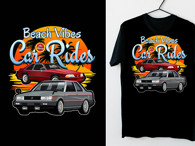 Car T Shirt Design, Automotive Illustration, Beach Vibes Tees beach vibes car beach tees classic car riding car riding t shirt trendy car