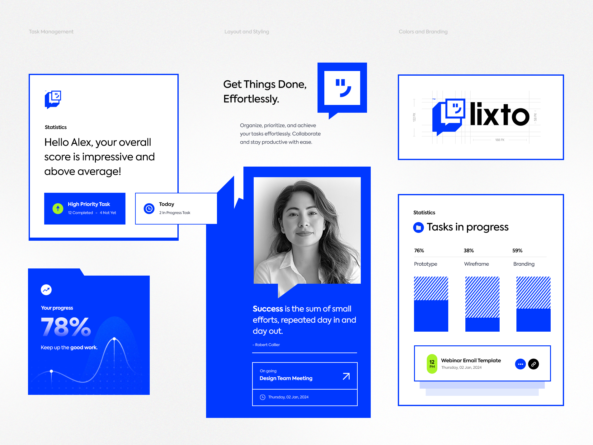 Lixto Branding blue brand identity brand sign branding identity logo logo design logo type modern design task task management