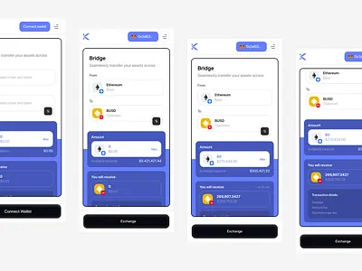 K-Swap app crypto cryptocurrency exploration mobile app swap ui uiux ux web app web3 website