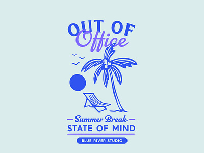 Out of Office Graphic alabama beach gulf shores ill illustration office out of office palm tree summer sunset typography