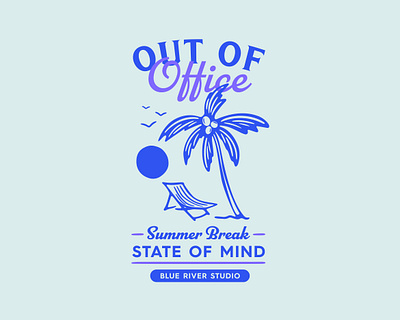 Out of Office Graphic alabama beach gulf shores ill illustration office out of office palm tree summer sunset typography