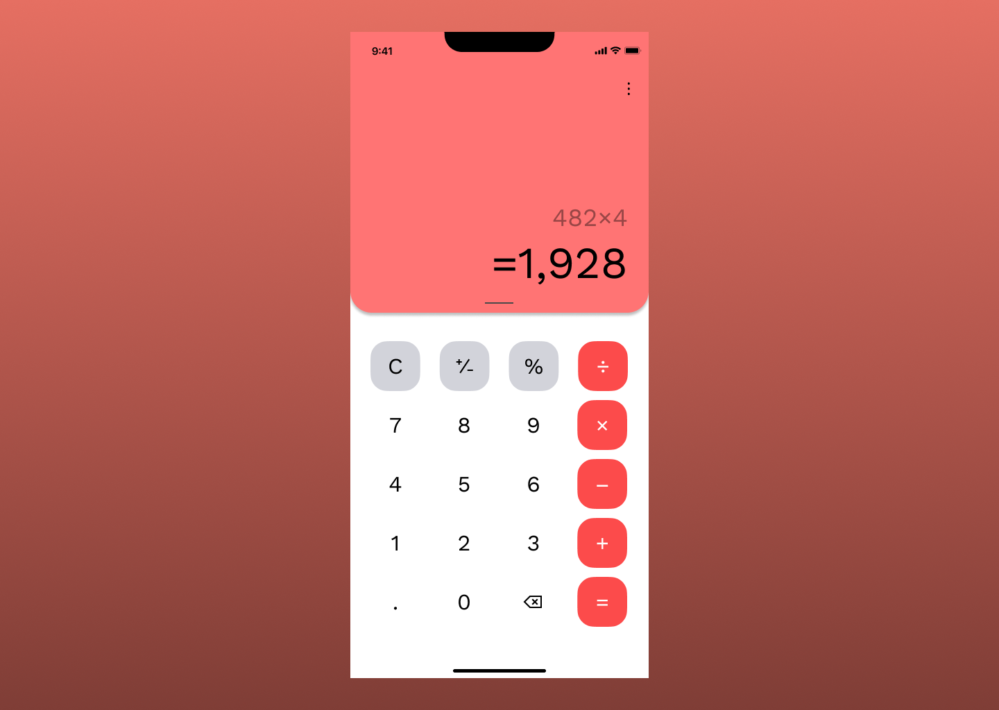 #DailyUI | 004-Calculation app calculator challenge dailyui red ui ui design uiux design user inreface ux