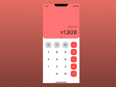 #DailyUI | 004-Calculation app calculator challenge dailyui red ui ui design uiux design user inreface ux