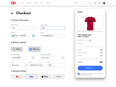 Checkout page-Practice challenge checkout page figma practice product design ui ui design