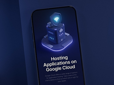 Cloud Hosting Service - Mobile Application 3d app app hosting application cloud cloud hosting dark data database design host hosting hosting platform interface mobile server service ui ux web hosting