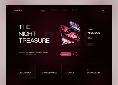 Lancôme perfume website redesigned header landing page ui uiux ux