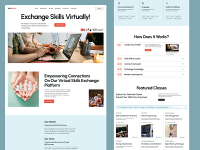 Website for Skills Exchange Virtually design education landing landing page learn virtually online education skills exchange ui ux web website