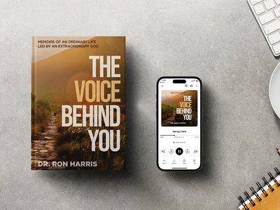 The Voice Behind You Book audiobook design book cover book design
