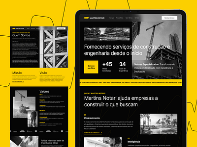 Website - Martins Notari black civil engineering sharp square ui website yellow