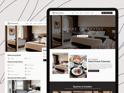 Website - Hotel Vivere Cataratas bege black classy hotel minimalist sans sharp website white