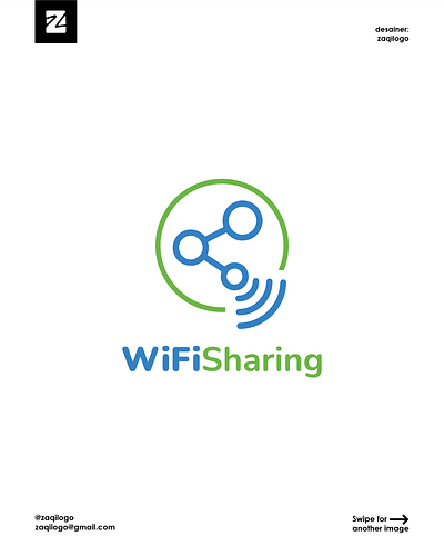 Wifi Sharing Logo branding design graphic design logo logos logotype modern sharing simple simple logo templates vector wifi wifi sharing logo