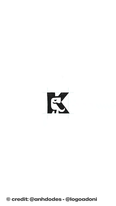Cute letter K T-Rex dinosaur primal animal typography logo for s anhdodes branding design dinosaur logo illustration logo logo design logo designer logodesign minimalist logo minimalist logo design t rex logo