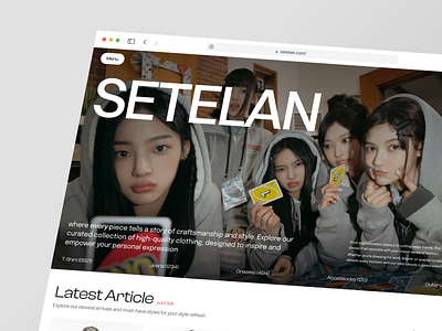 SETELAN - Fashion E-Commerce card catalogue clothing e commerce ecommerce ecommerce website fashion idol landing landing page marketplace modern online shop shop shopify web web design website website design y2k