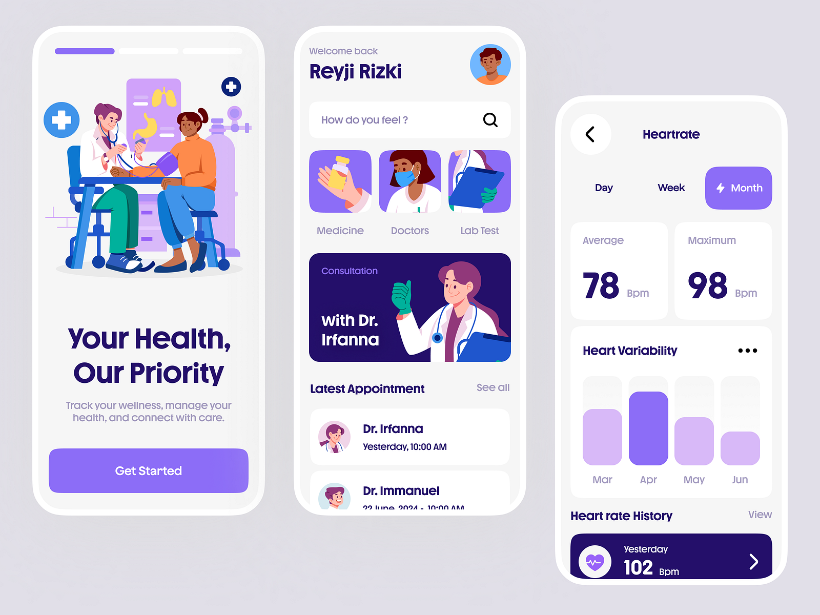 Health & Medical Mobile apps🌡️ by visualtap.design for One Week Wonders ...